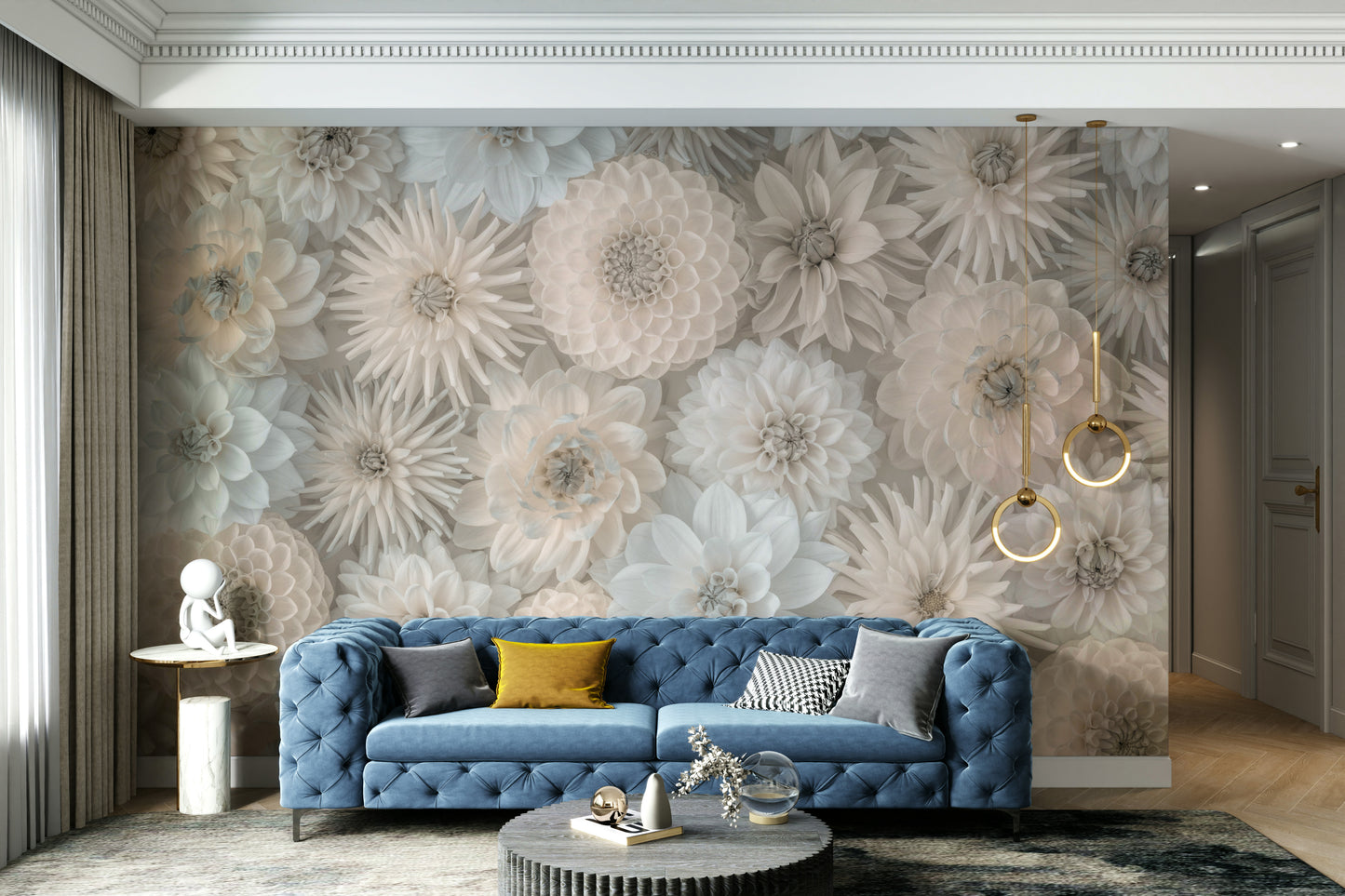 Lush Dahlia Tapestry Wall Mural