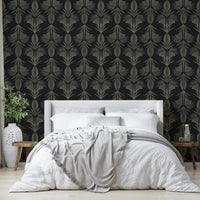 A serene botanical pattern wall mural for your decor.

