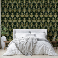 A serene tropical foliage wall mural for opulent decor.

