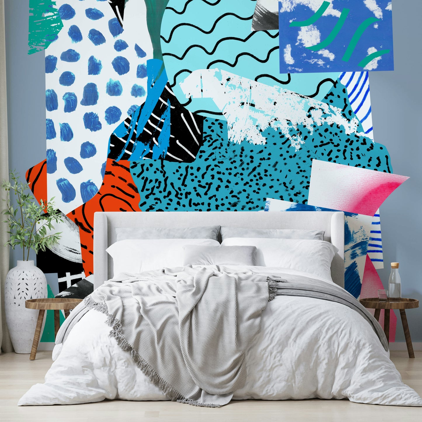 An artistic nature inspired mural for home decor.

