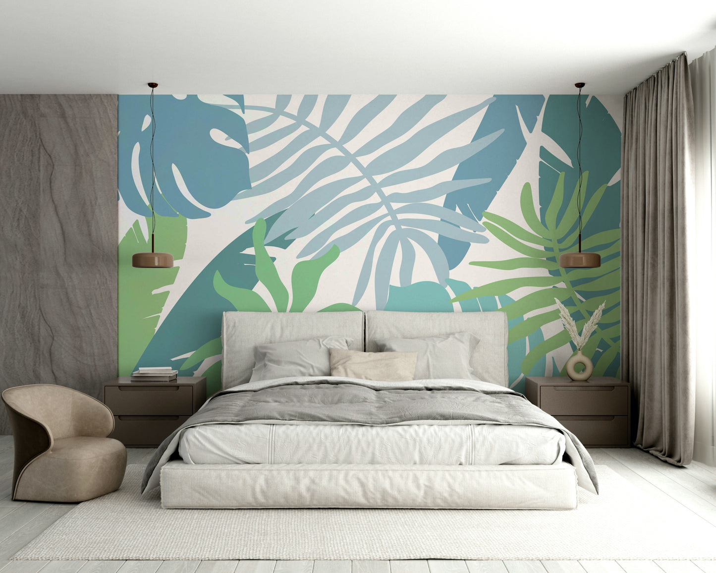 A classic botanical wallpaper for walls.

