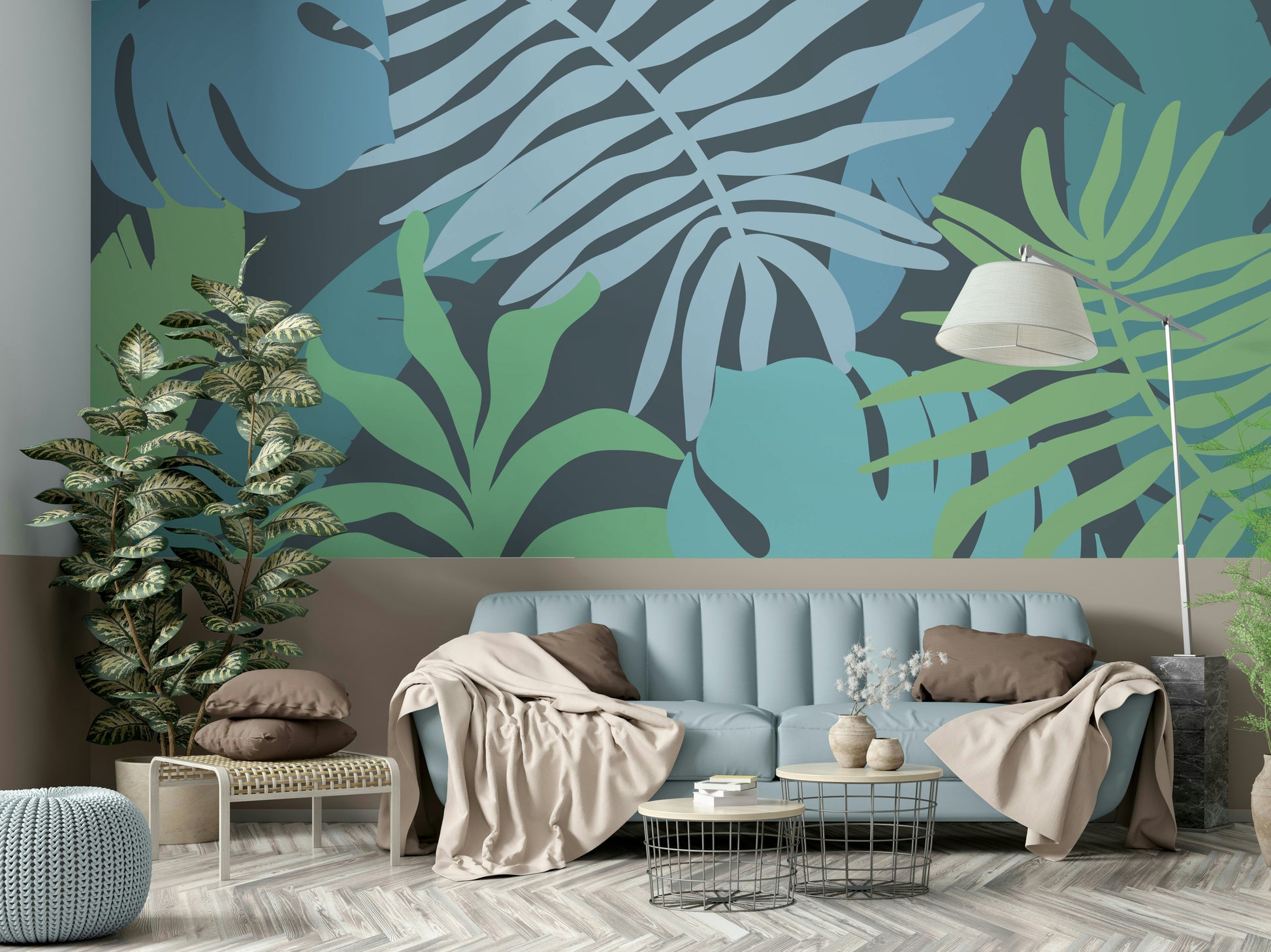 A classic tropical plant wallpaper for walls.

