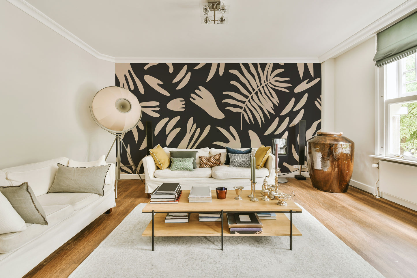 A beautiful abstract organic wallpaper mural for a modern home.

