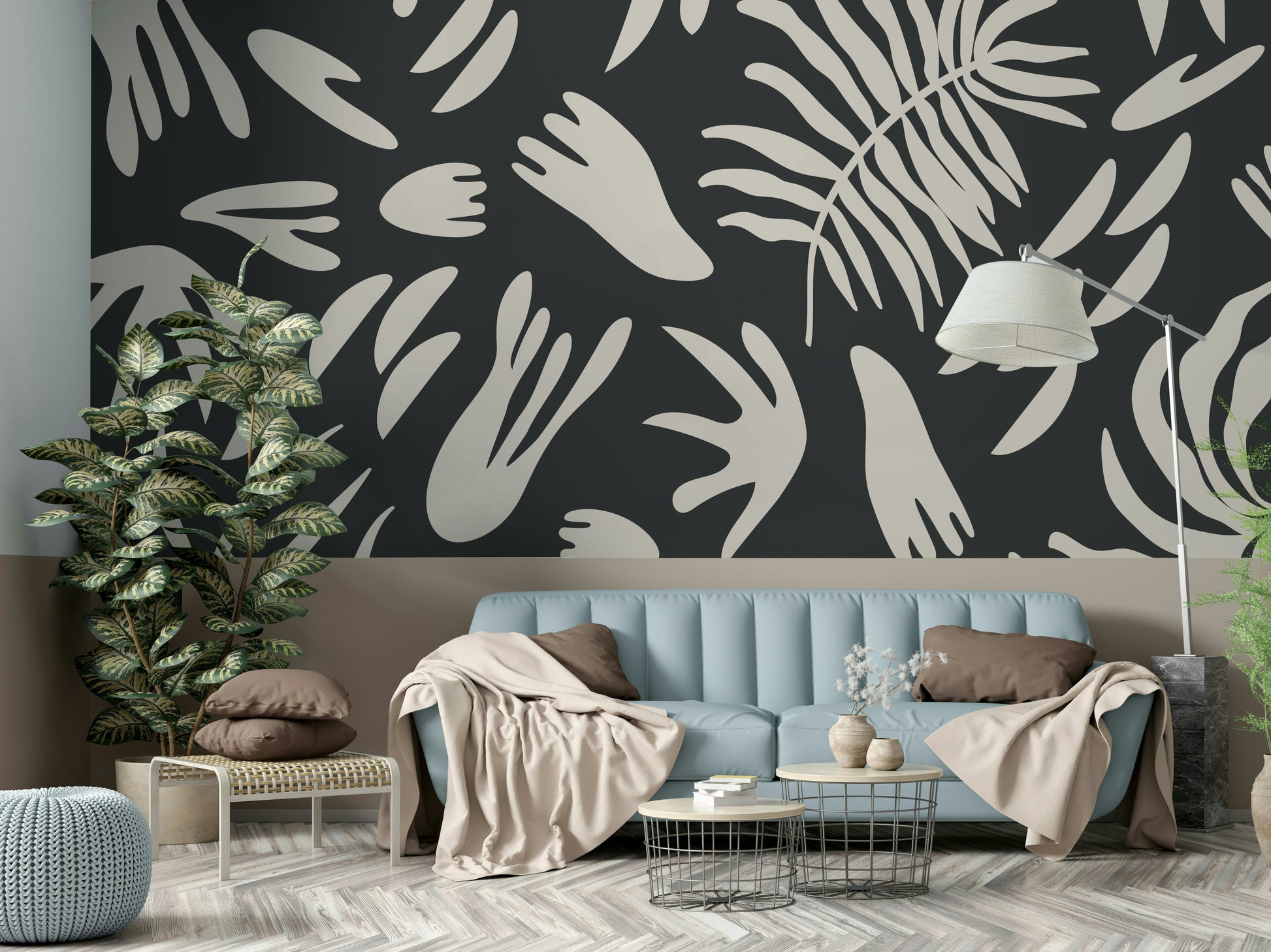 A serene subtle pattern wall mural for your decor.

