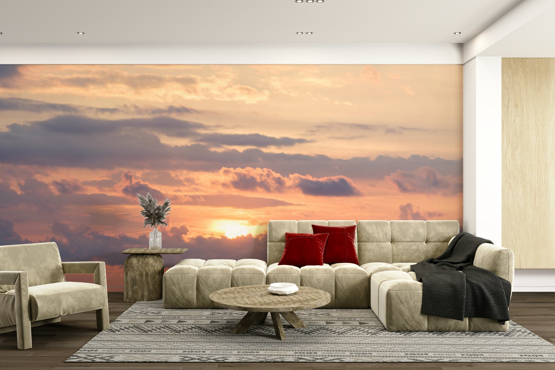 An artistic nature inspired mural for home decor.

