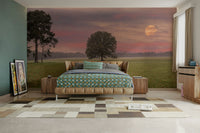 A beautiful panoramic landscape wall mural for a living room.

