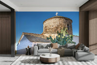 An artistic travel theme mural for home decor.

