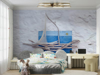 A classic driftwood art wallpaper for walls.

