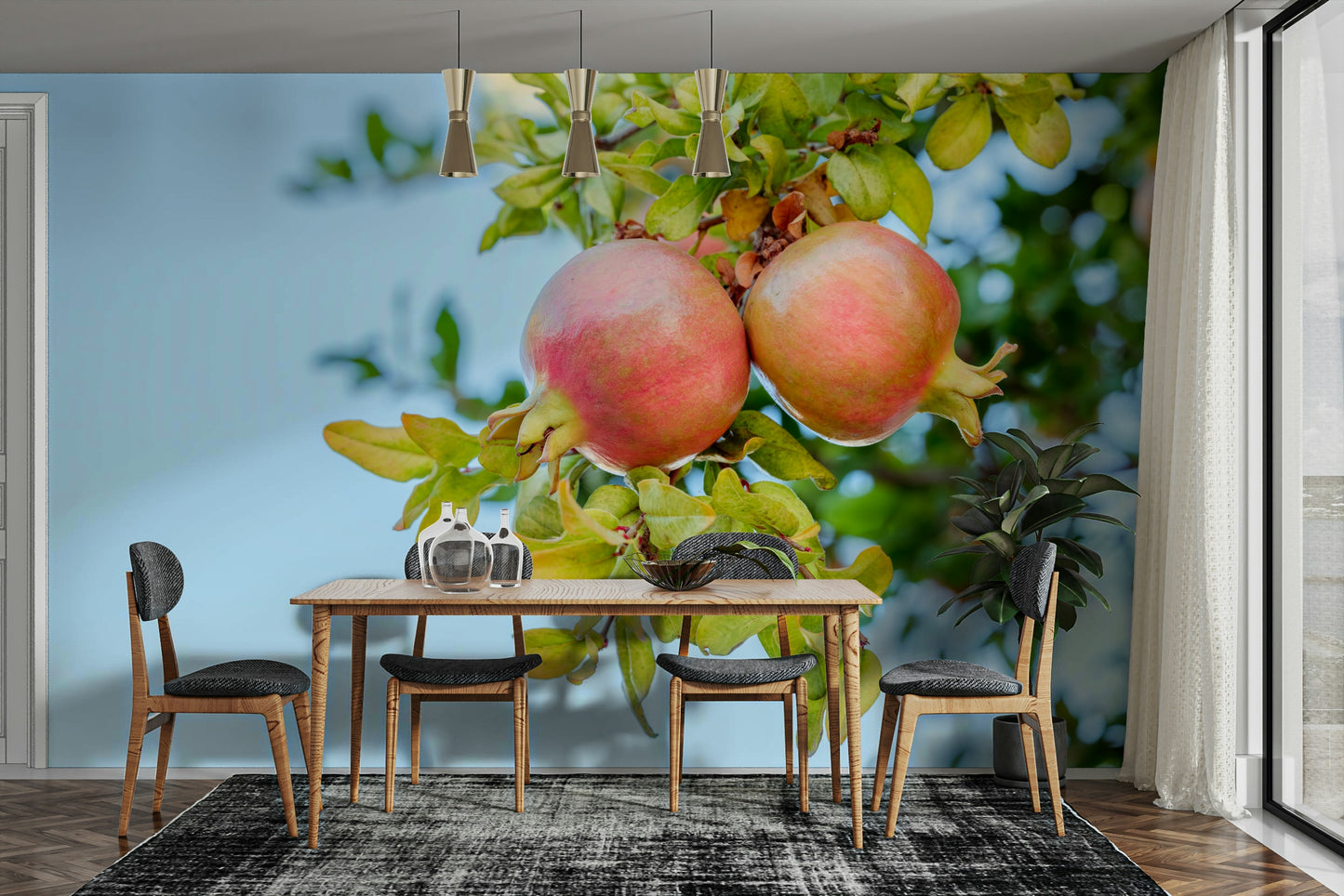 An artistic nature inspired mural for home decor.

