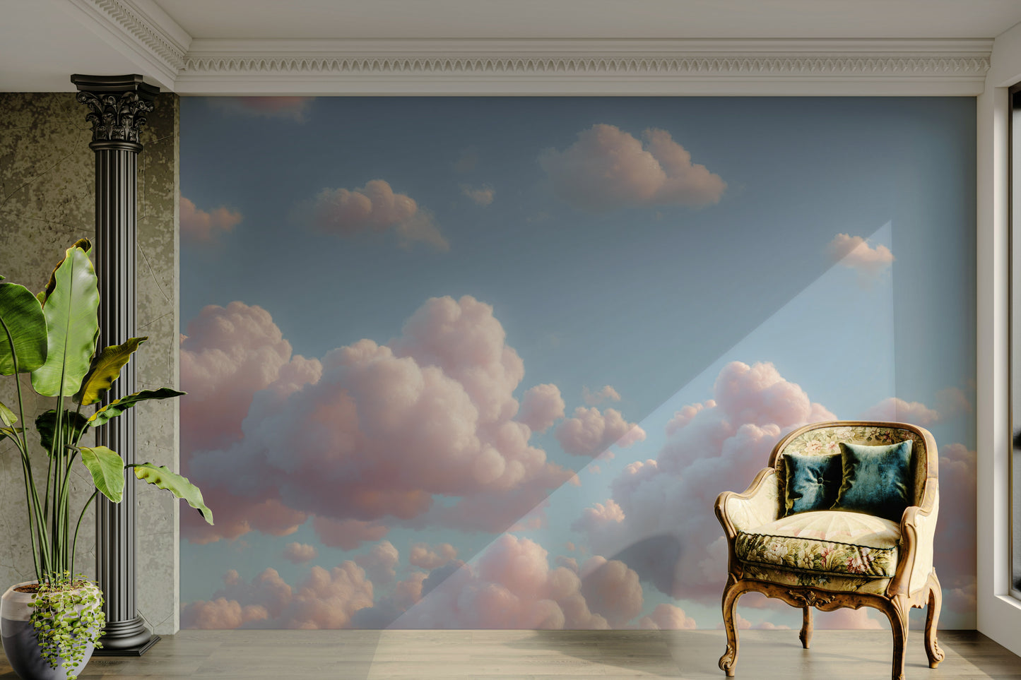 A classic cloudscape wallpaper for walls.

