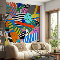 A contemplative dynamic chaos wallpaper mural for a feature wall.

