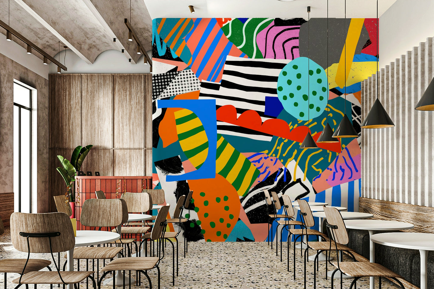 A beautiful abstract expressionist wallpaper mural.

