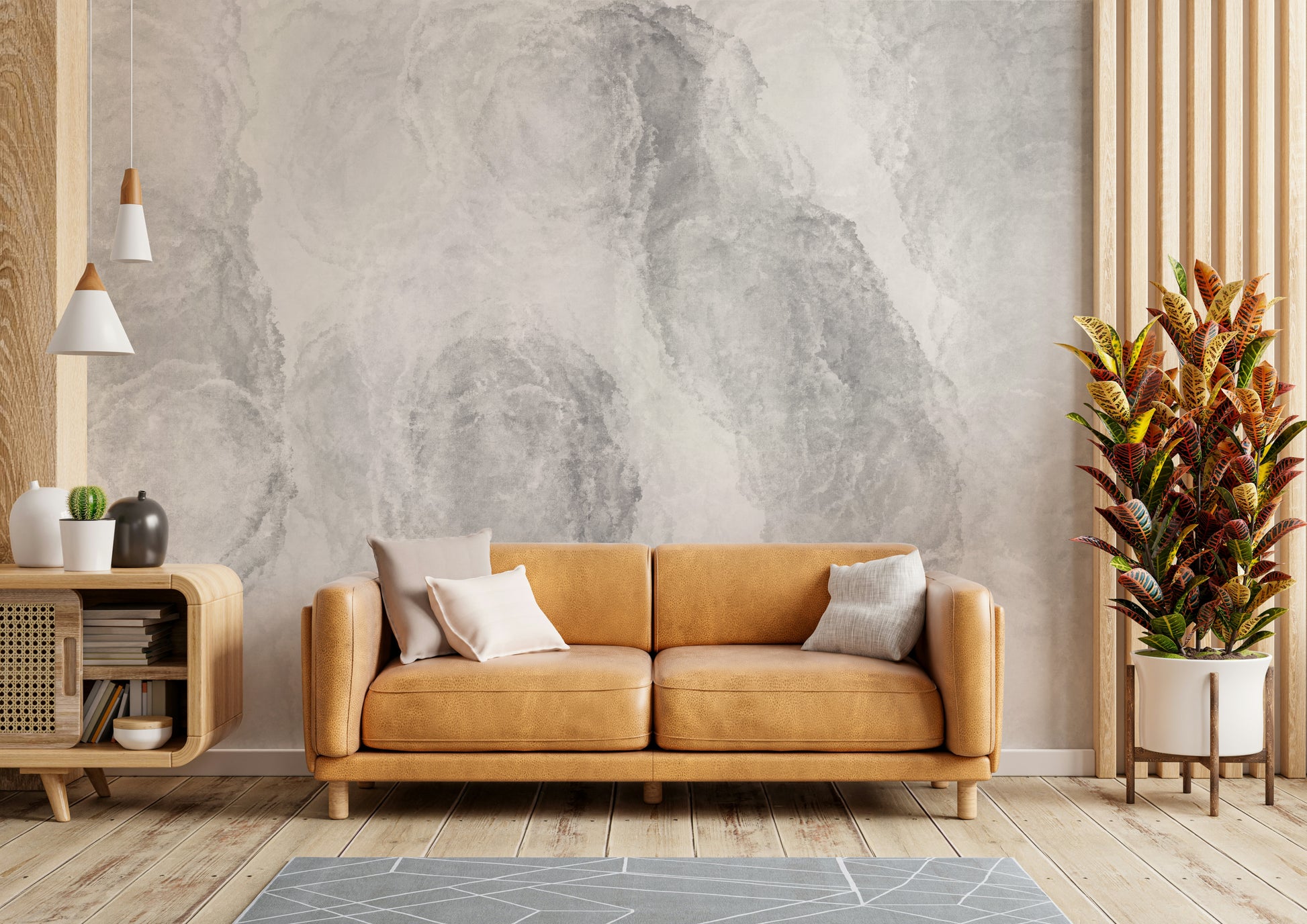 An artistic subtle texture mural for home decor.


