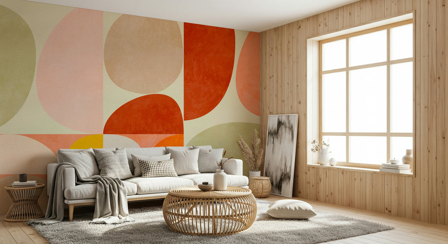 A contemplative modern design wallpaper mural for a feature wall.

