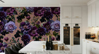 A contemplative passion purple wallpaper mural for a feature wall.

