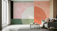A beautiful modern art wall mural for a living room.

