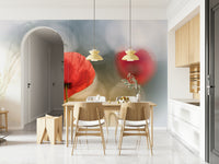 A classic poppy field wallpaper for walls.

