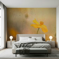 A beautiful rainy day floral wallpaper mural for a modern home.

