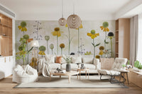 A classic pressed flower wallpaper for walls.

