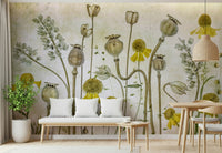 A beautiful classical still life wallpaper mural with flowers.

