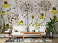 A classic floral wallpaper for walls with a vibrant theme.

