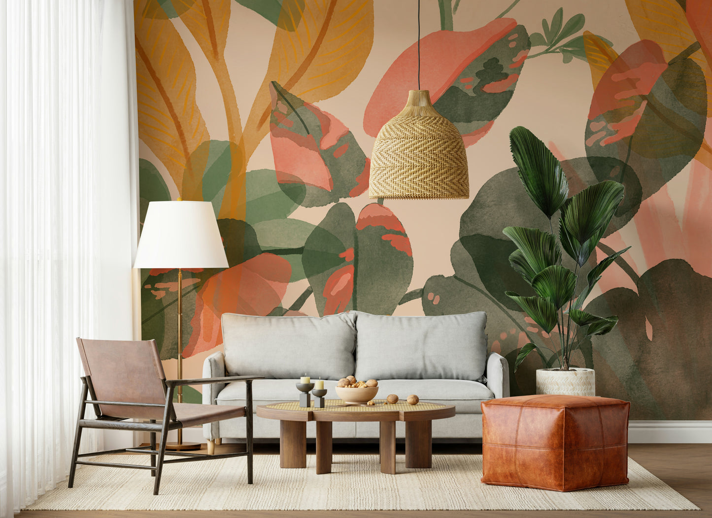 A classic botanical wallpaper for walls.

