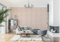 An artistic soft pink gradient mural on minimalist wallpaper.

