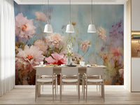 A beautiful blooming azure wallpaper mural for a modern home.

