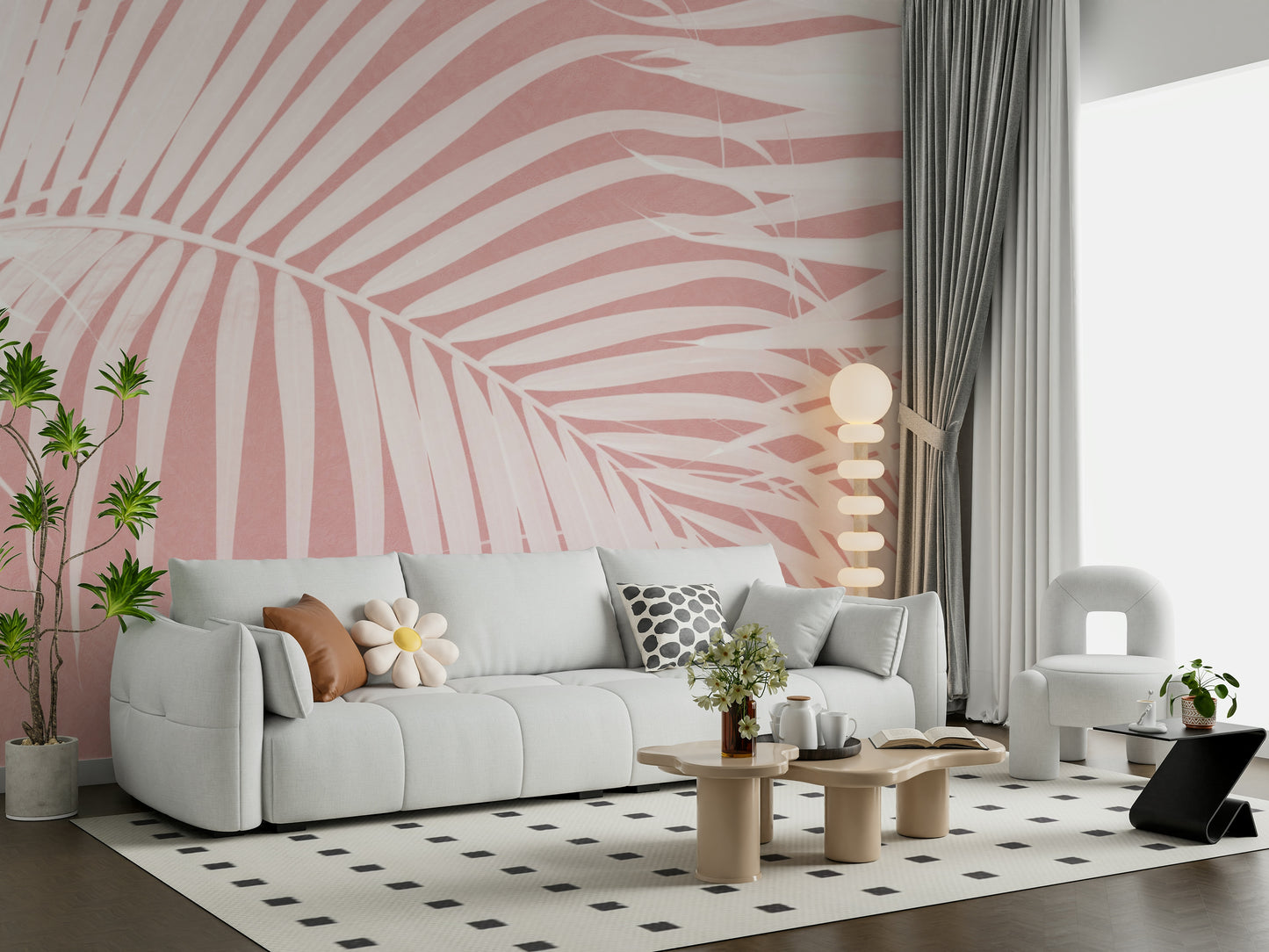 An artistic nature inspired mural for home decor.

