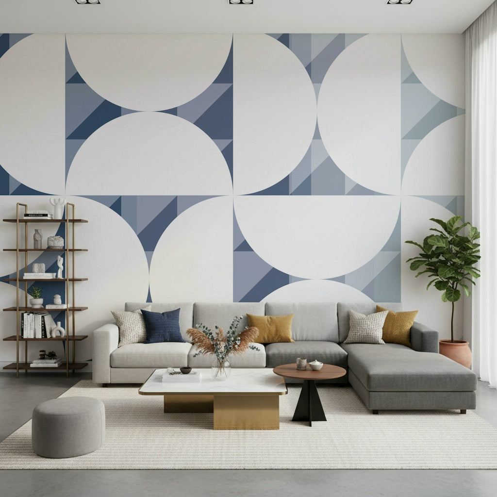 An artistic minimalist design mural for home decor.
