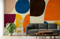 A beautiful modern art wall mural for a living room.