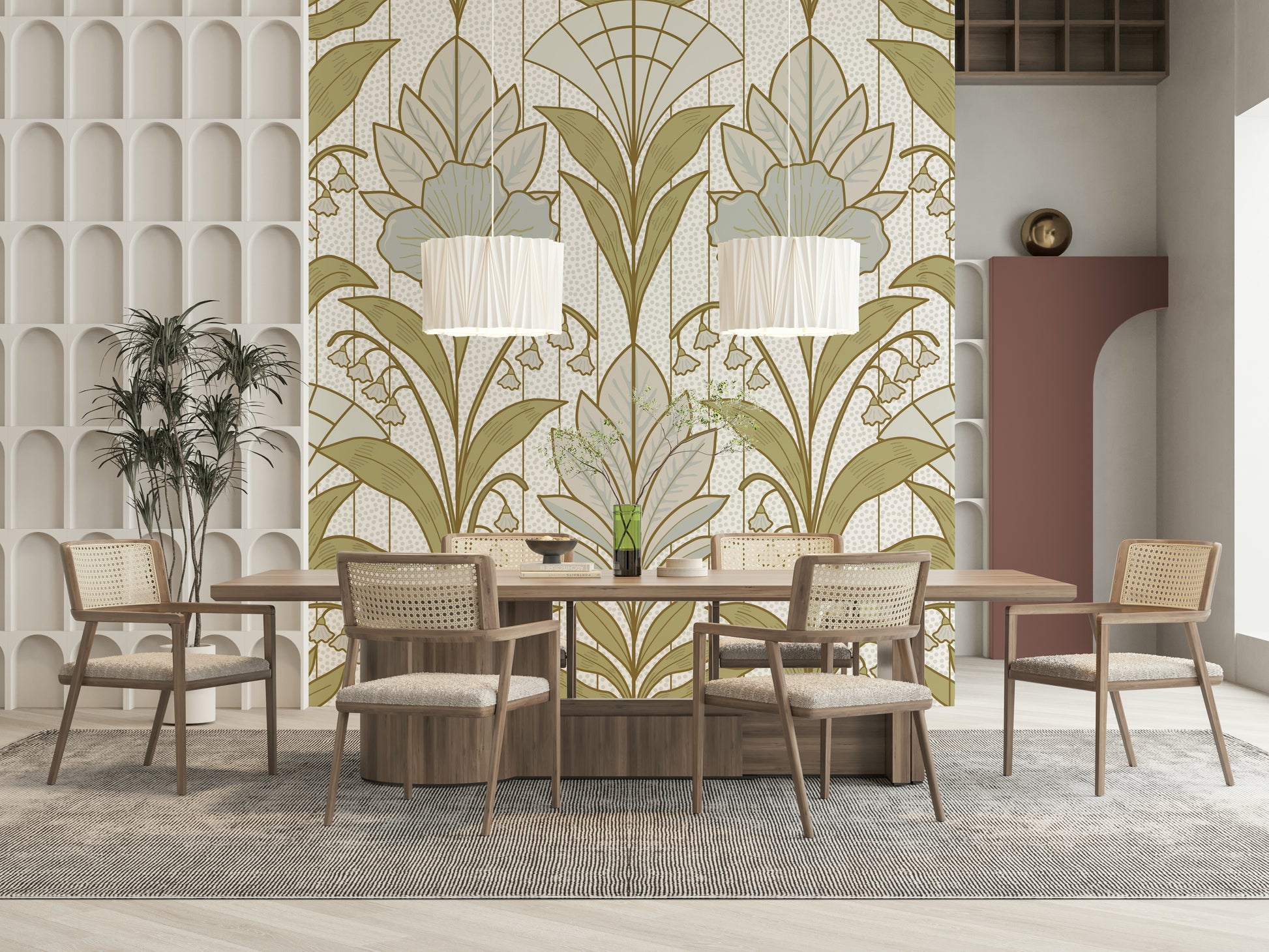 An artistic nature inspired mural for home decor.