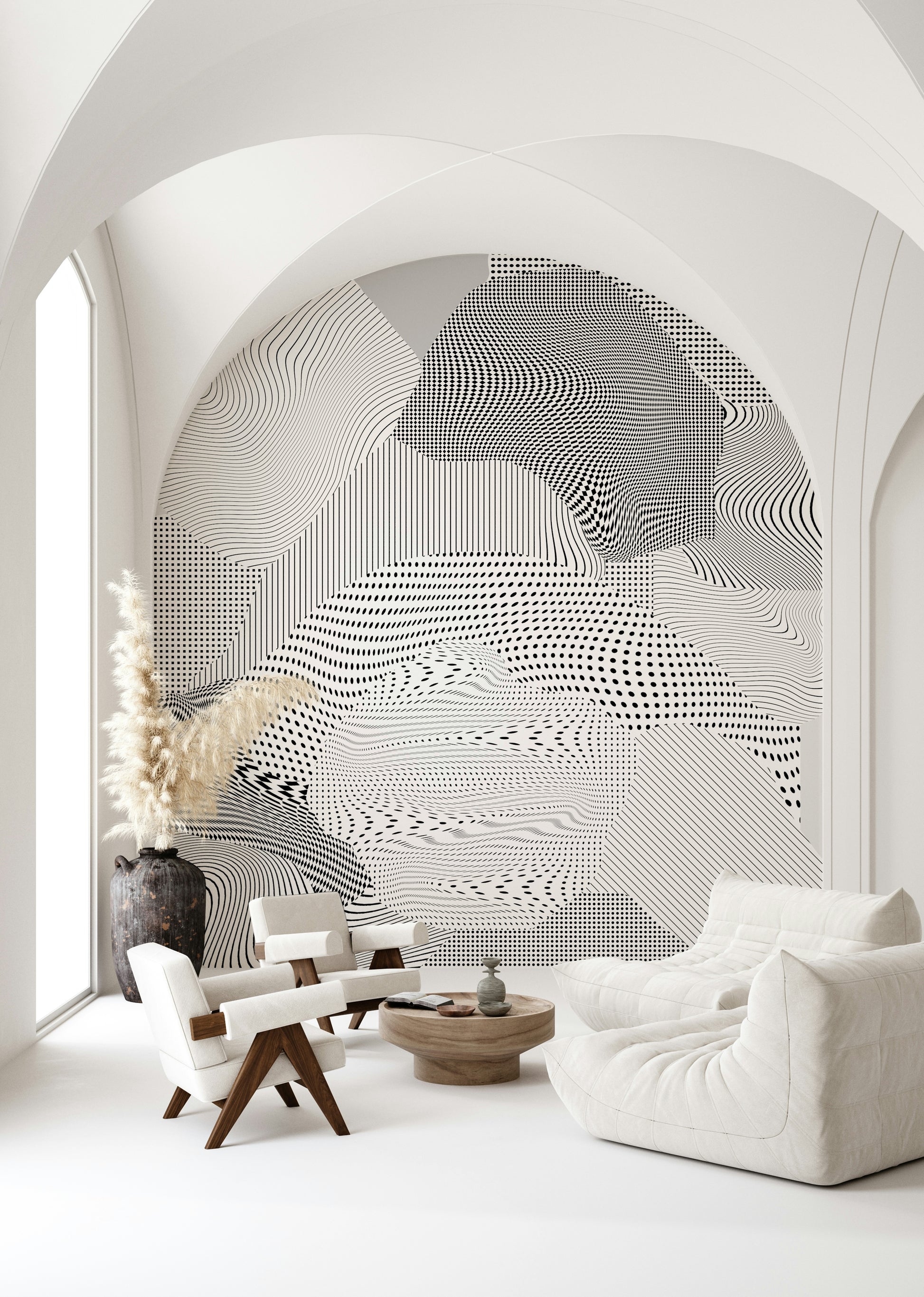 A beautiful modern art wall mural of delicate texture.