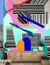A classic pop art wallpaper for walls.

