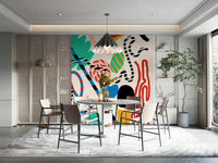 A contemplative subtle vertical wallpaper mural for a feature wall.

