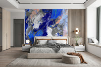 A contemplative subtle pattern wallpaper mural for a feature wall.

