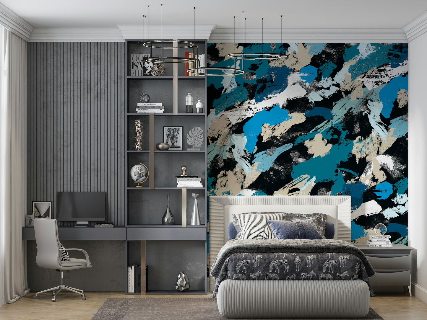 A serene color blend wall mural for your decor.


