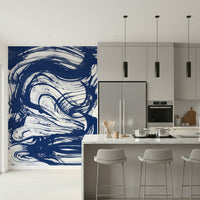 A beautiful wide-angle wall mural of the sea.

