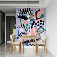 A beautiful modern art wall mural for a living room.

