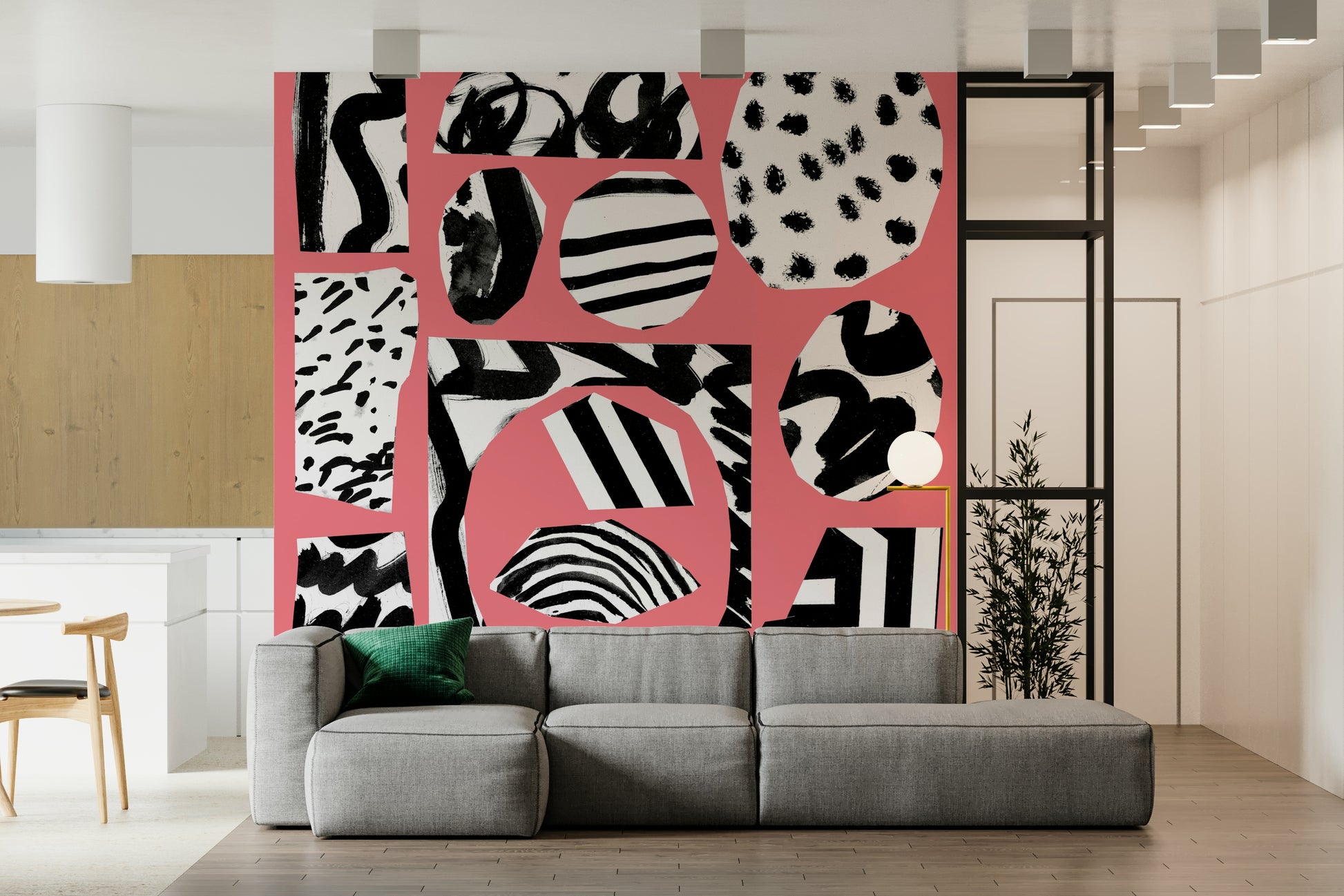 A classic flamingo design wallpaper for walls.

