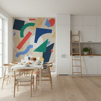 A contemplative enchanted castle wallpaper mural for a feature wall.

