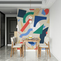 A serene dreamscape wall mural with flowing lines.

