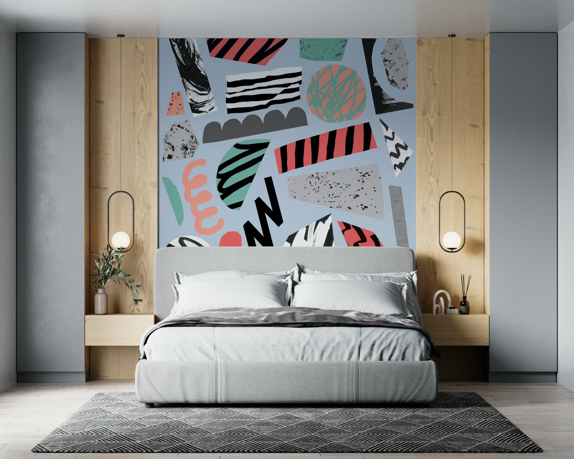 A classic camping theme wallpaper for walls.

