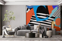 A peaceful abstract gradient mural on decorative wallpaper.

