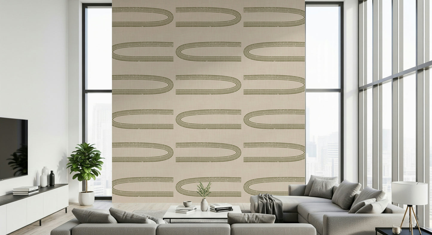 A serene retro arch pattern wall mural for your decor.

