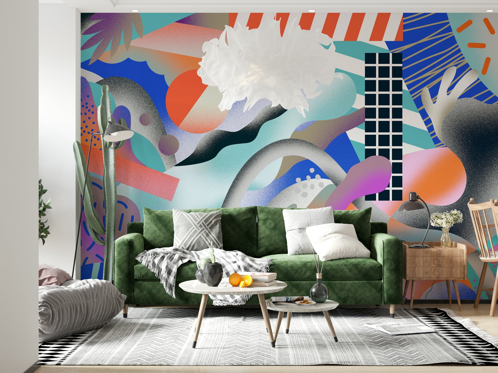 A beautiful abstract grain wallpaper mural for a modern home.

