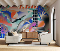 A contemplative textured design wallpaper mural for a feature wall.

