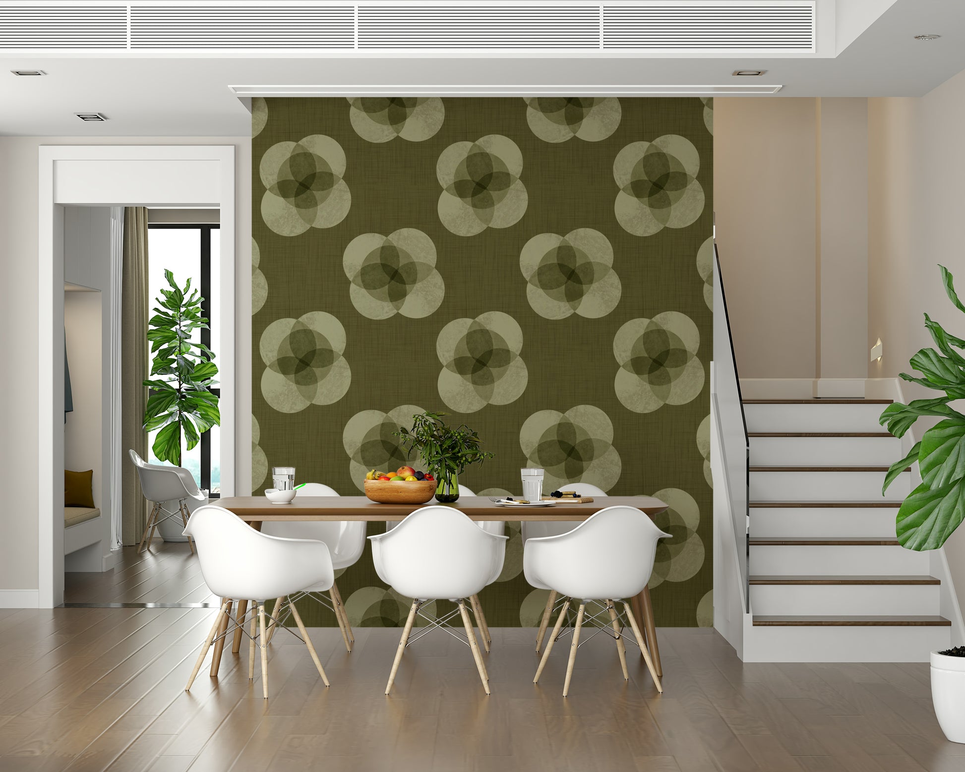 A serene olive green texture wall mural for minimalist decor.