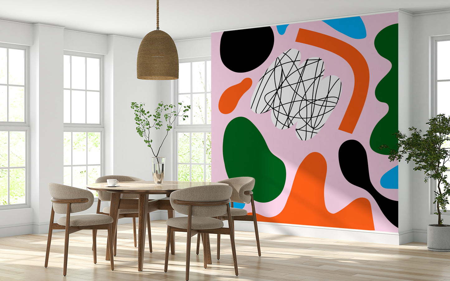 A serene flowing design wall mural for your decor.