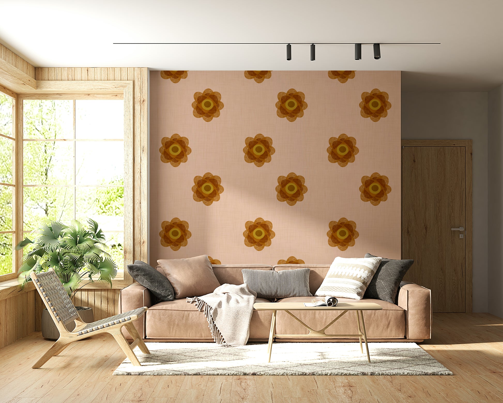 An artistic soft petal mural on elegant wallpaper.